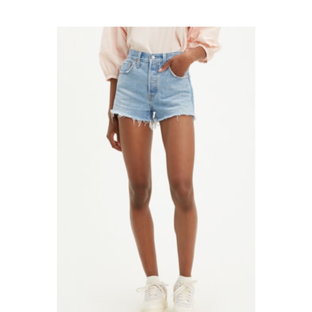 LEVIS 501 HI-RISE DENIM JEAN SHORTS SZ 28 NEW NWOT LIGHT WASH